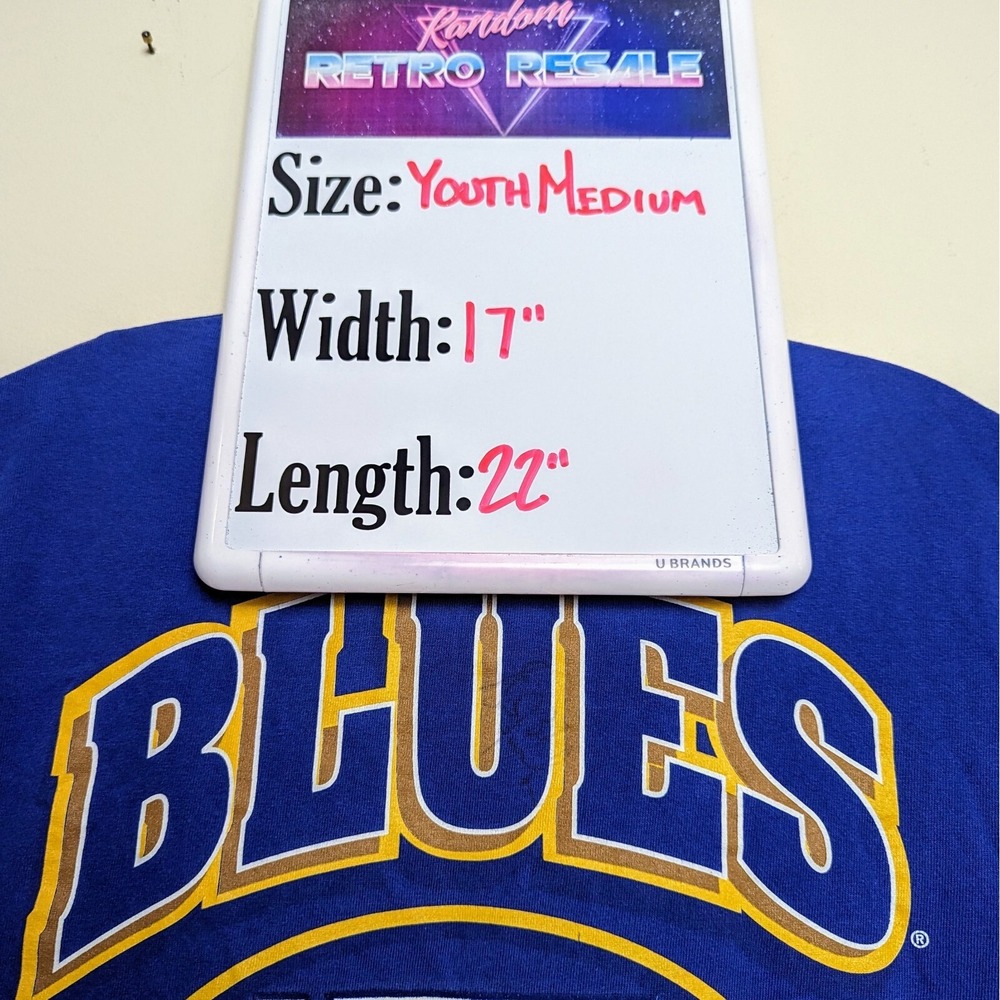 VTG St Louis Blues NHL Jersey Shirt Hull Youth M 10/12 90s Single Stitch USA - Picture 7 of 8